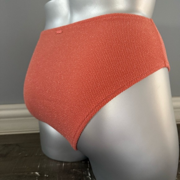 Victorias Secret Bikini Bottom Large Size 12/14 Coral High Waist Cheeky Swim - Picture 6 of 6